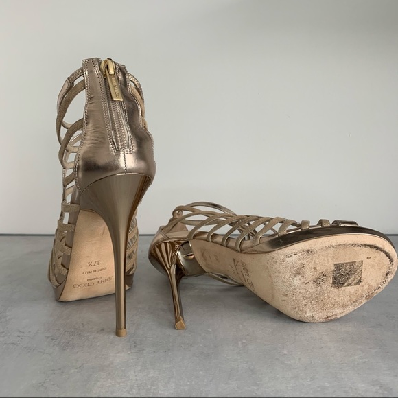 Jimmy Choo, Virginia Gold Metallic Heel - Picture 11 of 15